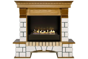 Биокамин в портале Firezo Pierre Luxe Дуб, стандарт