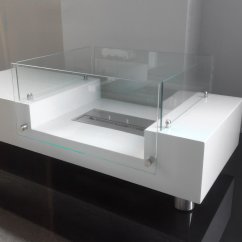 Журнальный столик с биокамином FlameLounge белый