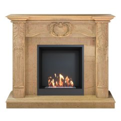 Биокамин в мраморном портале SteelHeat Mushketer M