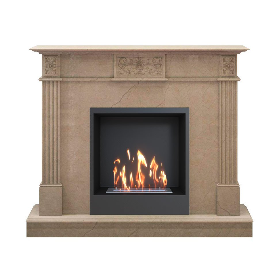 Биокамин в мраморном портале SteelHeat Lada S