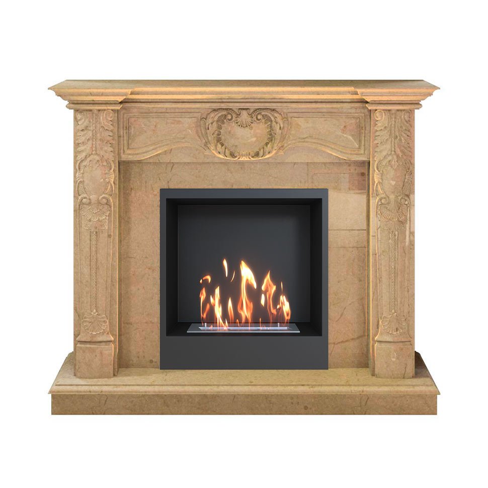 Биокамин в мраморном портале SteelHeat Mushketer S