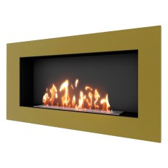 Биокамин встраиваемый SteelHeat GRAND 1200 с рамкой цвет латунь