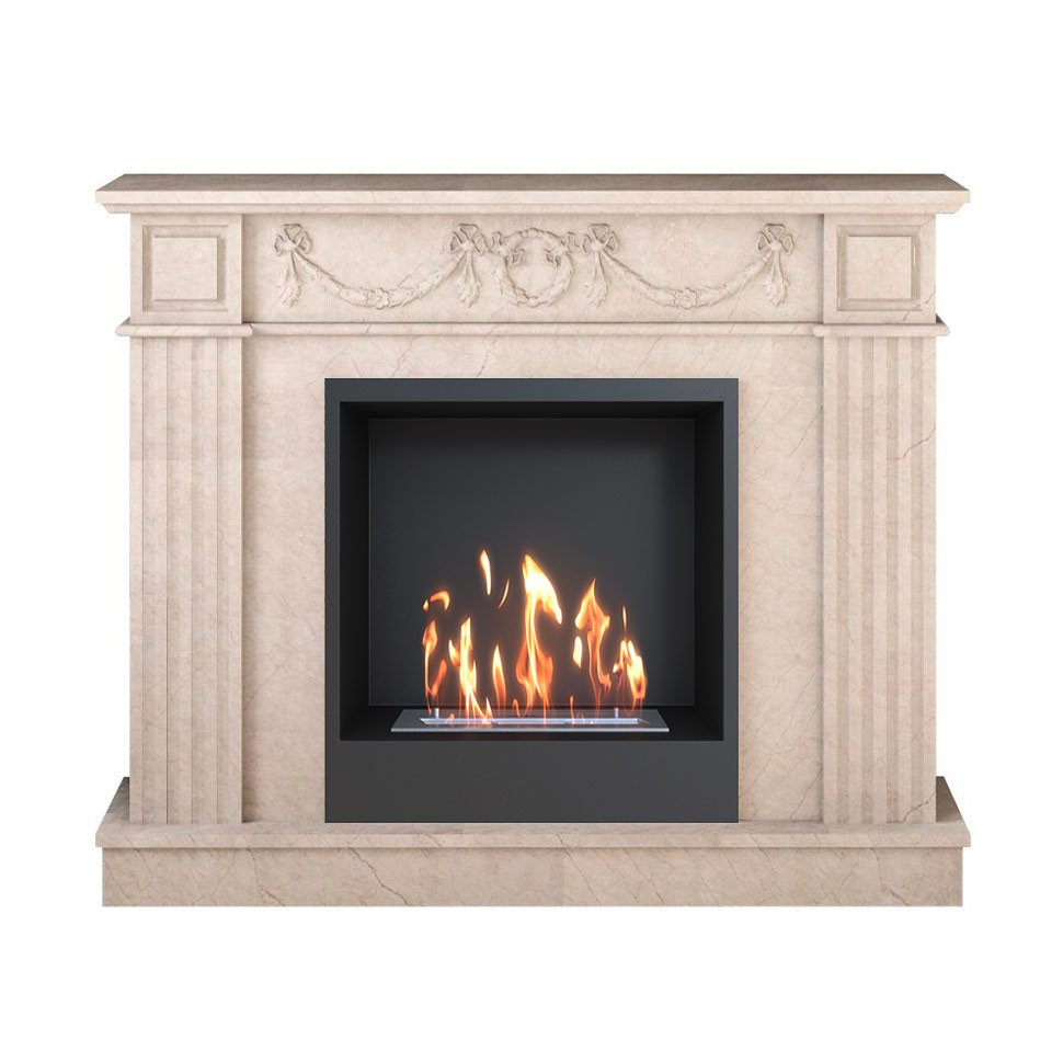 Биокамин в мраморном портале SteelHeat Washington S