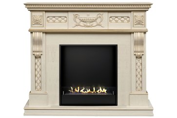 Биокамин в портале Firezo Corsica Слоновая кость с патиной, стандарт