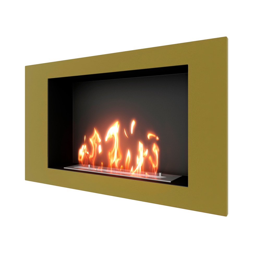 Биокамин встраиваемый SteelHeat LONG 900 с рамкой цвет латунь Биокамин встраиваемый SteelHeat LONG 900 с рамкой цвет латунь
