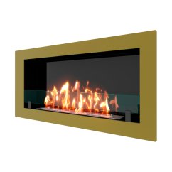 Биокамин встраиваемый SteelHeat ONE 1100 с рамкой цвет латунь