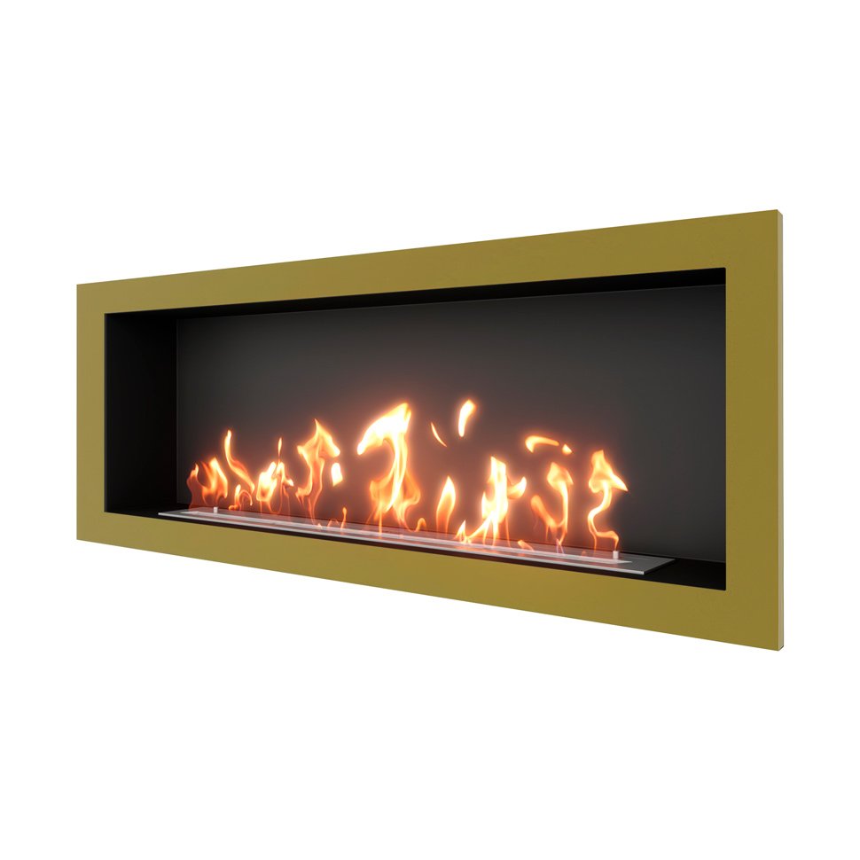 Биокамин встраиваемый SteelHeat ONE 1400 с рамкой цвет латунь Биокамин встраиваемый SteelHeat ONE 1400 с рамкой цвет латунь